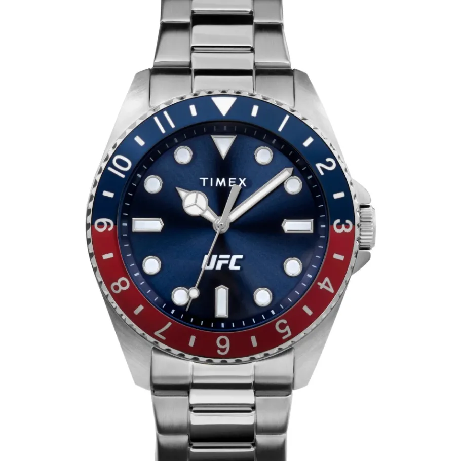 Timex Analoge Roestvrijstalen Horloge met Vouwsluiting-Heren Horloges