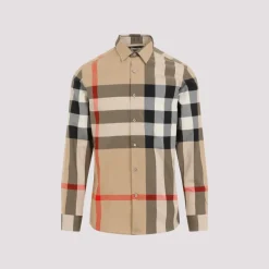 Burberry Archive Check Katoenen Overhemd-Heren Overhemden