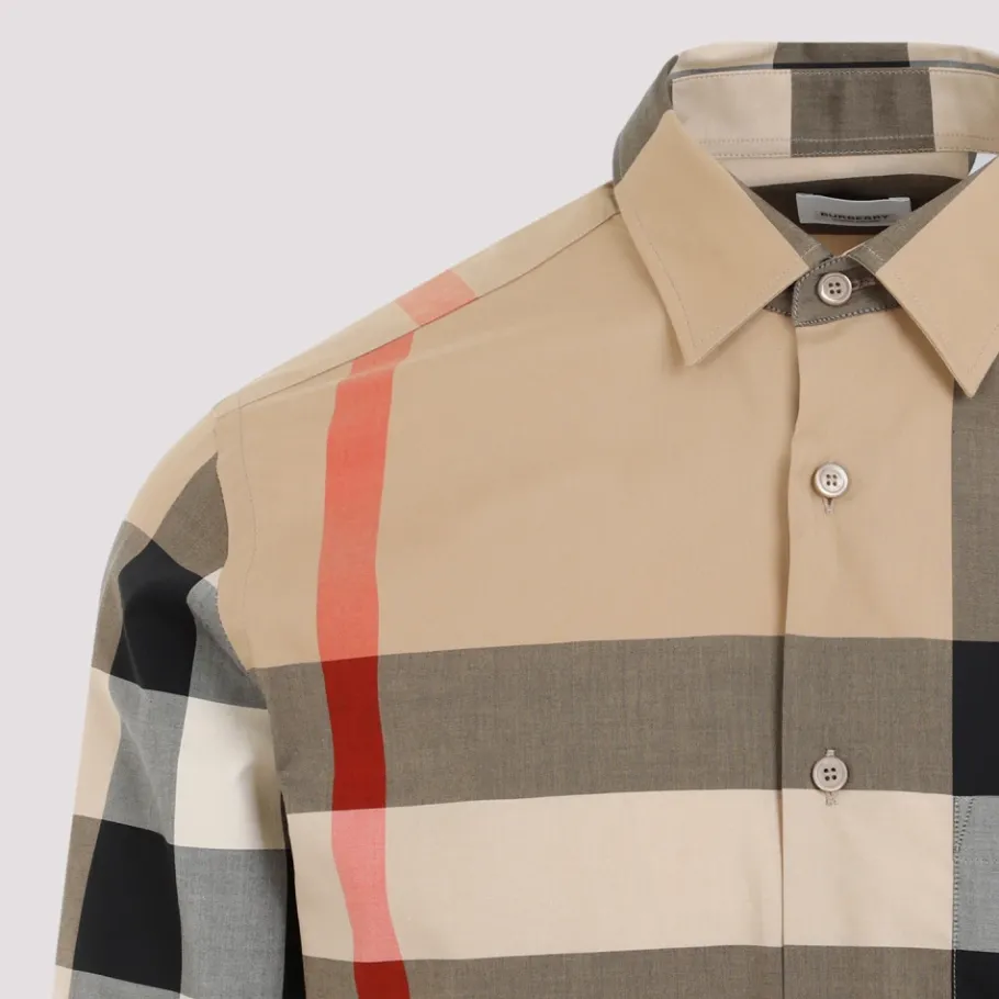 Burberry Archive Check Katoenen Overhemd-Heren Overhemden