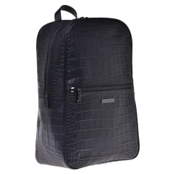 Baldinini Backpack in black crocodile print-Heren Rugzakken