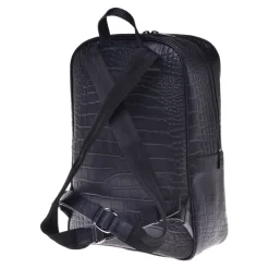 Baldinini Backpack in black crocodile print-Heren Rugzakken