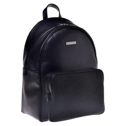 Baldinini Backpack in black speckled leather-Heren Rugzakken|Tassen