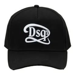 Dsquared2 Baseballpet met reliëf en gespsluiting-Heren Petten