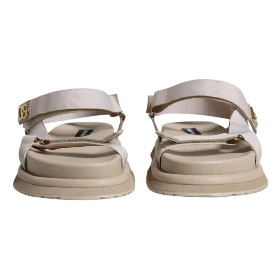 Dolce & Gabbana Leren Band Sandalen met Rubber-Heren Sandalen