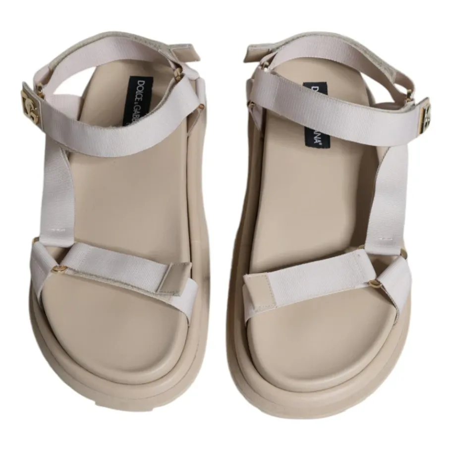 Dolce & Gabbana Leren Band Sandalen met Rubber-Heren Sandalen