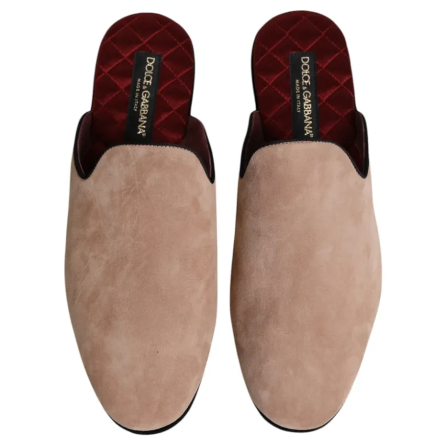 Dolce & Gabbana Suède Slides Platte Schoenen-Heren Pantoffels