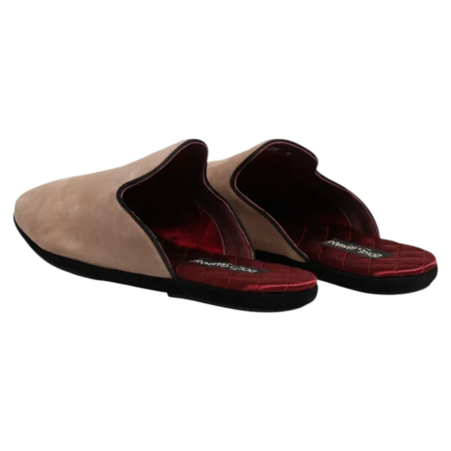 Dolce & Gabbana Suède Slides Platte Schoenen-Heren Pantoffels
