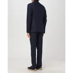 Manuel Ritz Beige Tweedelig Linnen Pak-Heren Kostuums