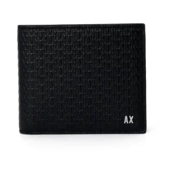 Armani Exchange Bifold Wallet AX Embossed Leather-Heren Portefeuilles