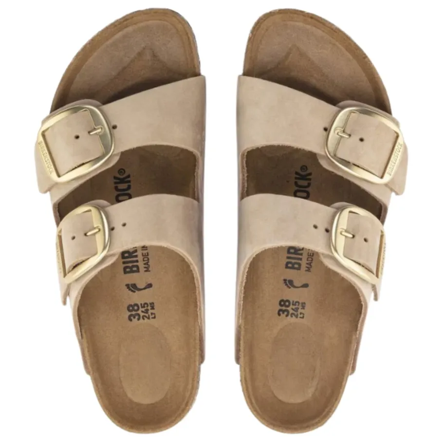 Birkenstock Big Buckle Slippers in Zand Narrow-Heren Slippers