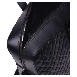 Baldinini Black woven leather work bag-Heren Tassen