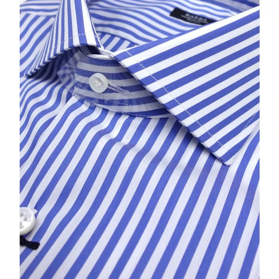 Barba Napoli en wit gestreept overhemd - Culto model-Heren Overhemden