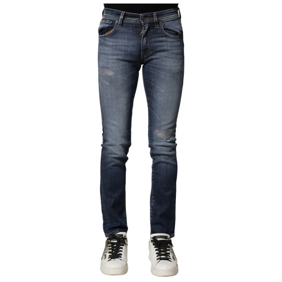 Dolce & Gabbana Gewassen Slim Fit Denim Jeans-Heren Jeans