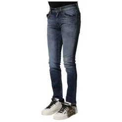 Dolce & Gabbana Gewassen Slim Fit Denim Jeans-Heren Jeans