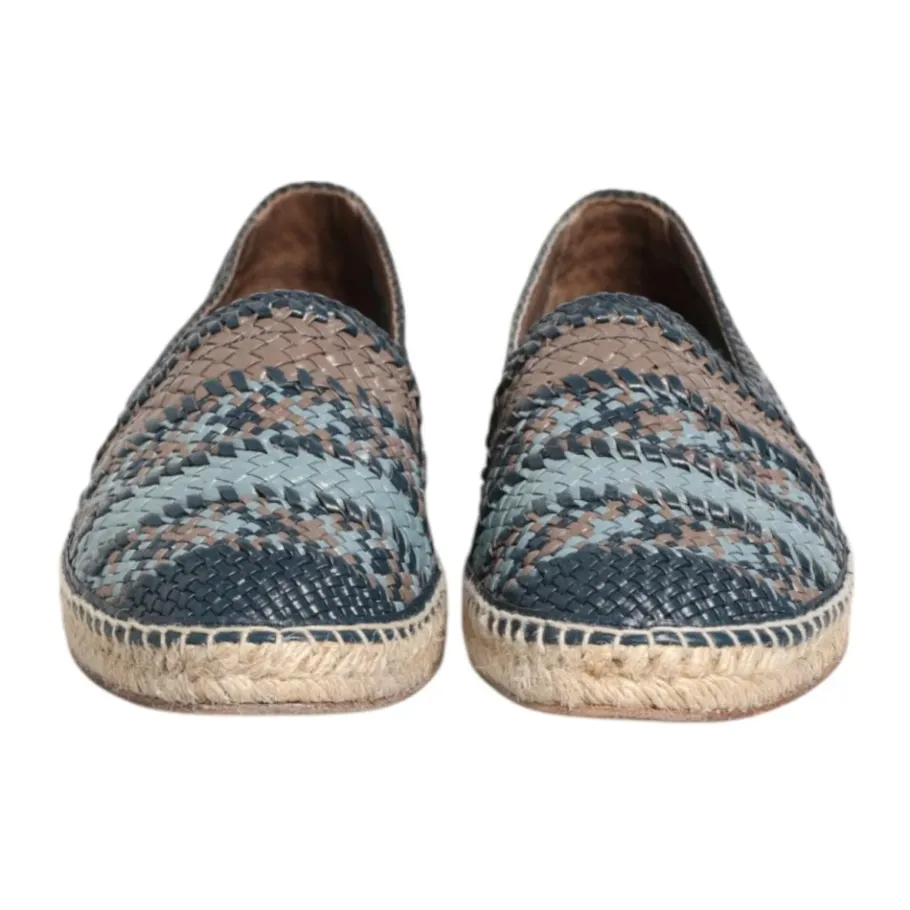 Dolce & Gabbana Grijs Geweven Leren Espadrilles-Heren Espadrilles
