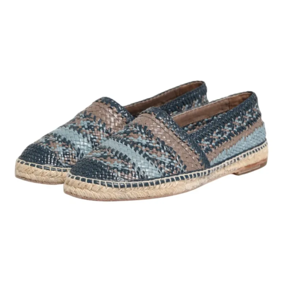 Dolce & Gabbana Grijs Geweven Leren Espadrilles-Heren Espadrilles