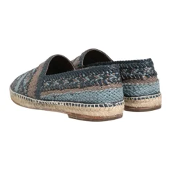 Dolce & Gabbana Grijs Geweven Leren Espadrilles-Heren Espadrilles