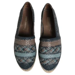 Dolce & Gabbana Grijs Geweven Leren Espadrilles Schoenen-Heren Espadrilles