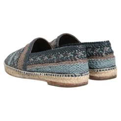 Dolce & Gabbana Grijs Geweven Leren Espadrilles Schoenen-Heren Espadrilles