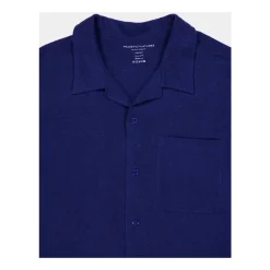 Majestic Filatures Linnen Overhemd Korte Mouw-Heren Overhemden