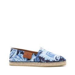 Etro Blauwe Canvas Bedrukte Espadrilles-Heren Espadrilles