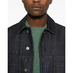 Stone Island e Denimjas met knoopsluiting-Heren Jassen