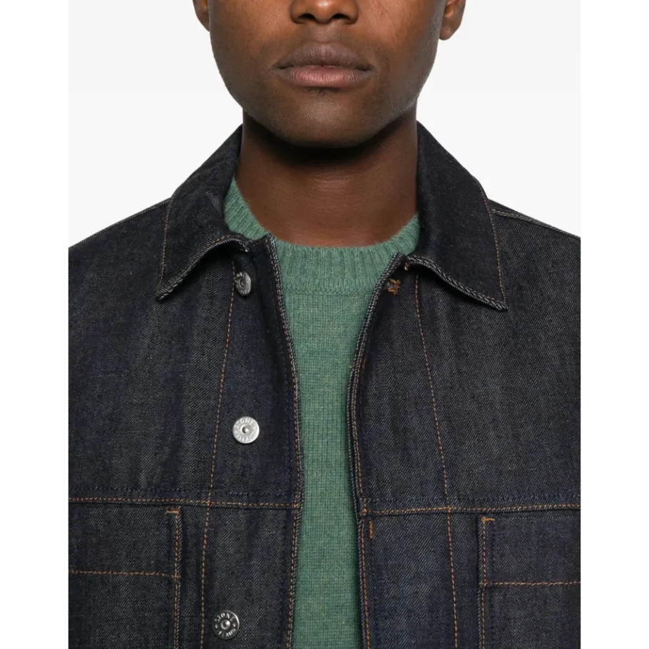 Stone Island e Denimjas met knoopsluiting-Heren Jassen