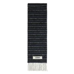 Jacquemus Blauwe Gestreepte Alpaca Wol Sjaal-Heren Sjaals