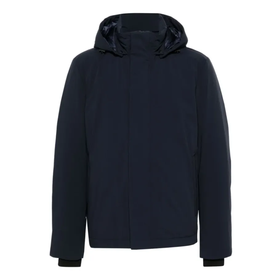 Woolrich e Gewatteerde Jas met Afneembare Capuchon-Heren Jassen