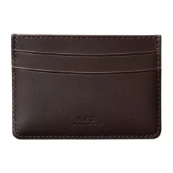 A.P.C. Blauwe Leren Kaarthouder met Logo-Heren Portefeuilles