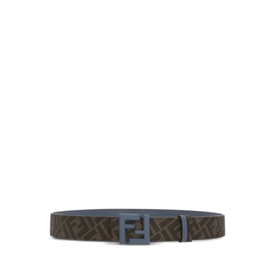 Fendi e Omkeerbare Leren Riem Vierkante FF-Heren Riemen