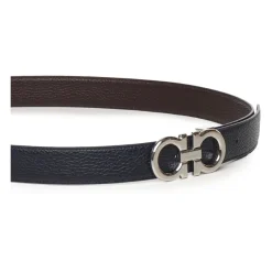 Ferragamo Blauwe Omkeerbare Leren Riem-Heren Riemen