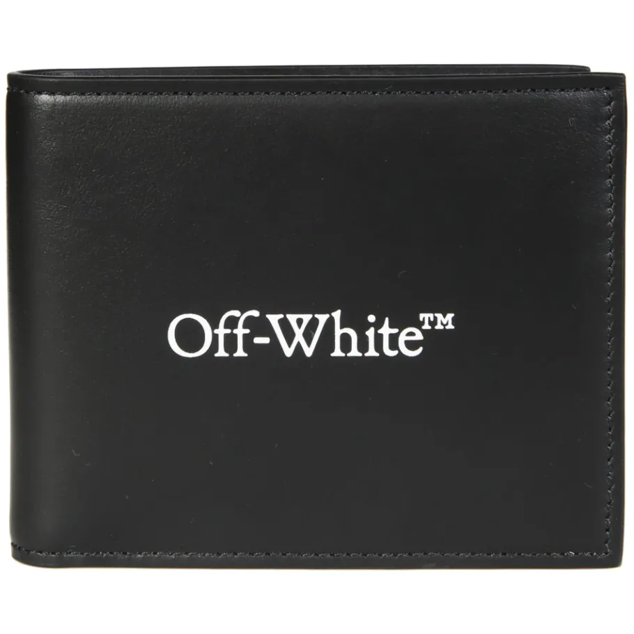 Off White Bookish Bifold Leren Portemonnee-Heren Portefeuilles