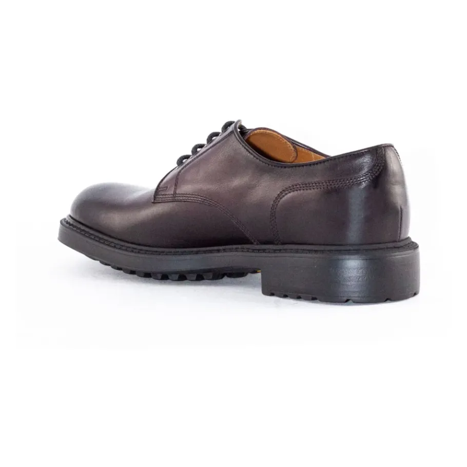 Doucal's Bordeaux Leren Derby met Rubberen Zool-Heren Nette Schoenen