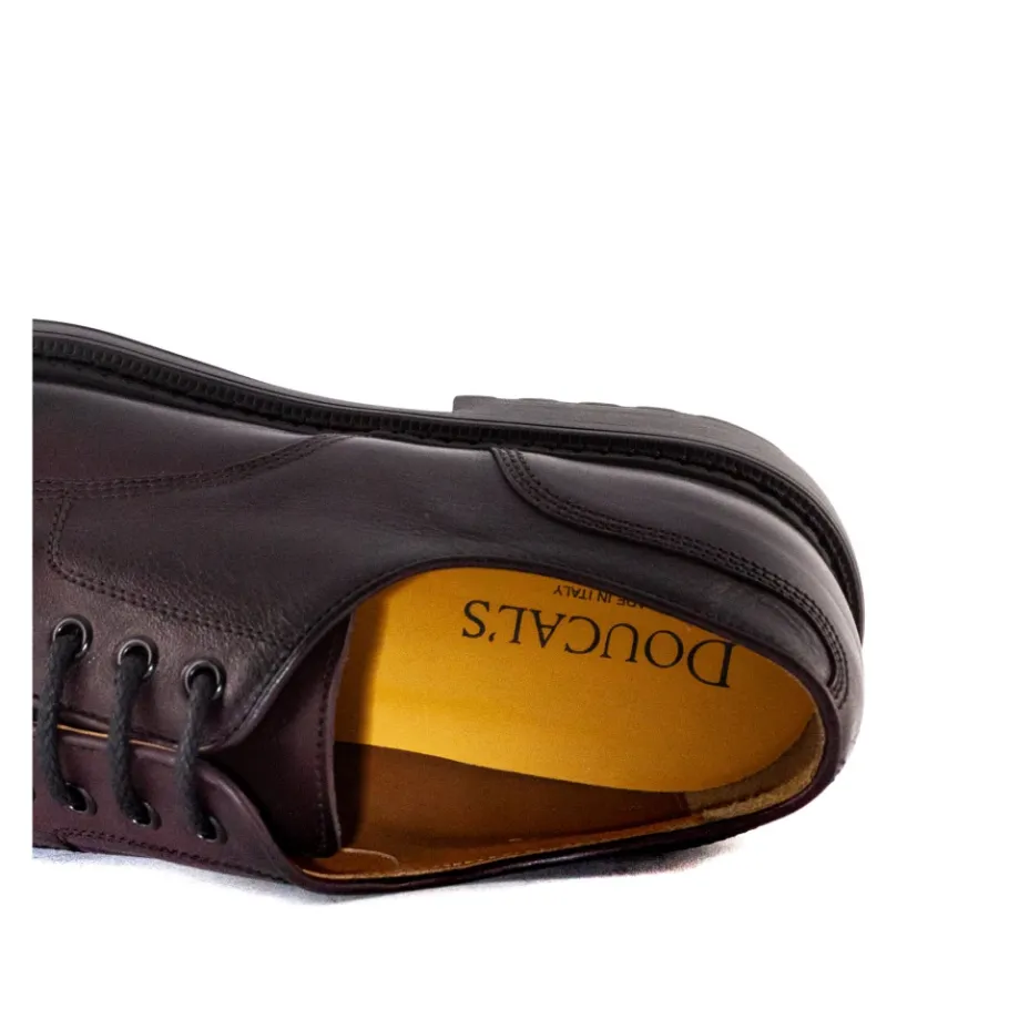 Doucal's Bordeaux Leren Derby met Rubberen Zool-Heren Nette Schoenen
