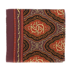 Drole de Monsieur Bordeaux Zijden Vierkante Sjaal Met All-Over Print-Heren Sjaals