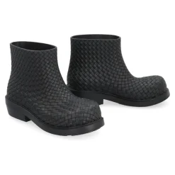 Bottega Veneta Brandweerman Enkellaarzen met Intrecciato Detail-Heren Laarzen