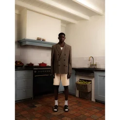 Bram's Fruit Brown Double Breasted Suit Jacket-Heren Kostuums