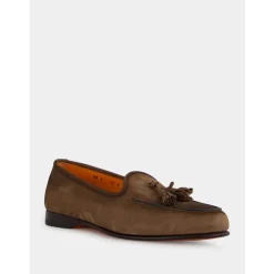 Santoni e Nubuck Tassel Loafers-Heren Instappers & Slip Ons