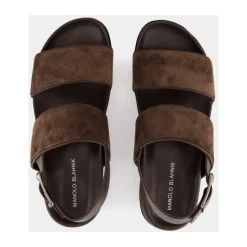 Manolo Blahnik e Suède Fussbett Sandalen-Heren Sandalen