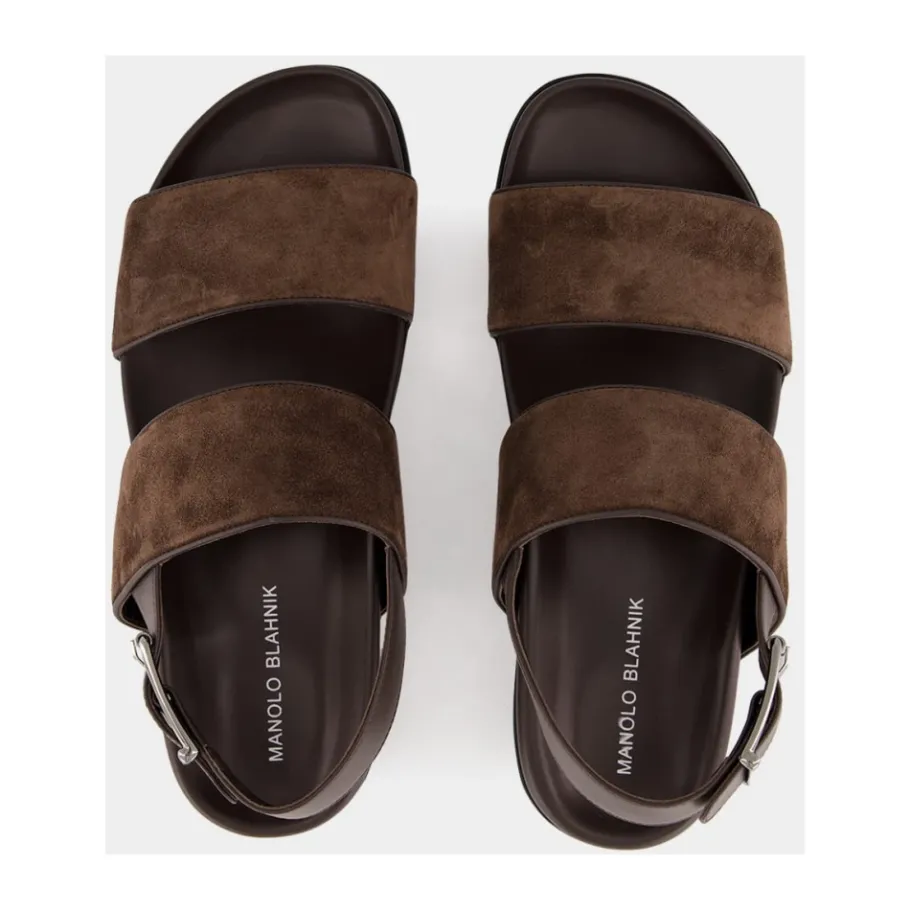 Manolo Blahnik e Suède Fussbett Sandalen-Heren Sandalen