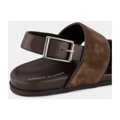 Manolo Blahnik e Suède Fussbett Sandalen-Heren Sandalen