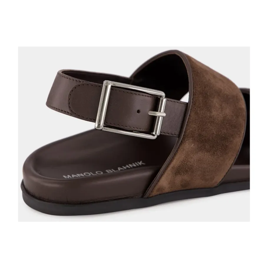 Manolo Blahnik e Suède Fussbett Sandalen-Heren Sandalen