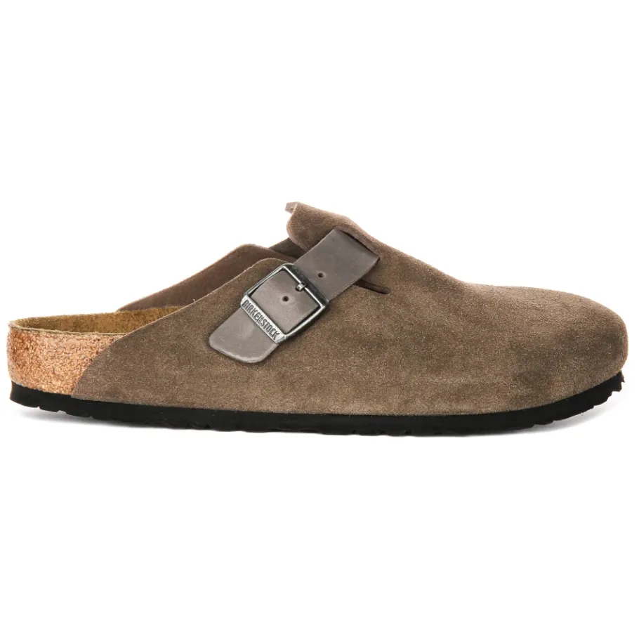 Birkenstock Bruine Suède Klompen-Heren Instappers & Slip Ons