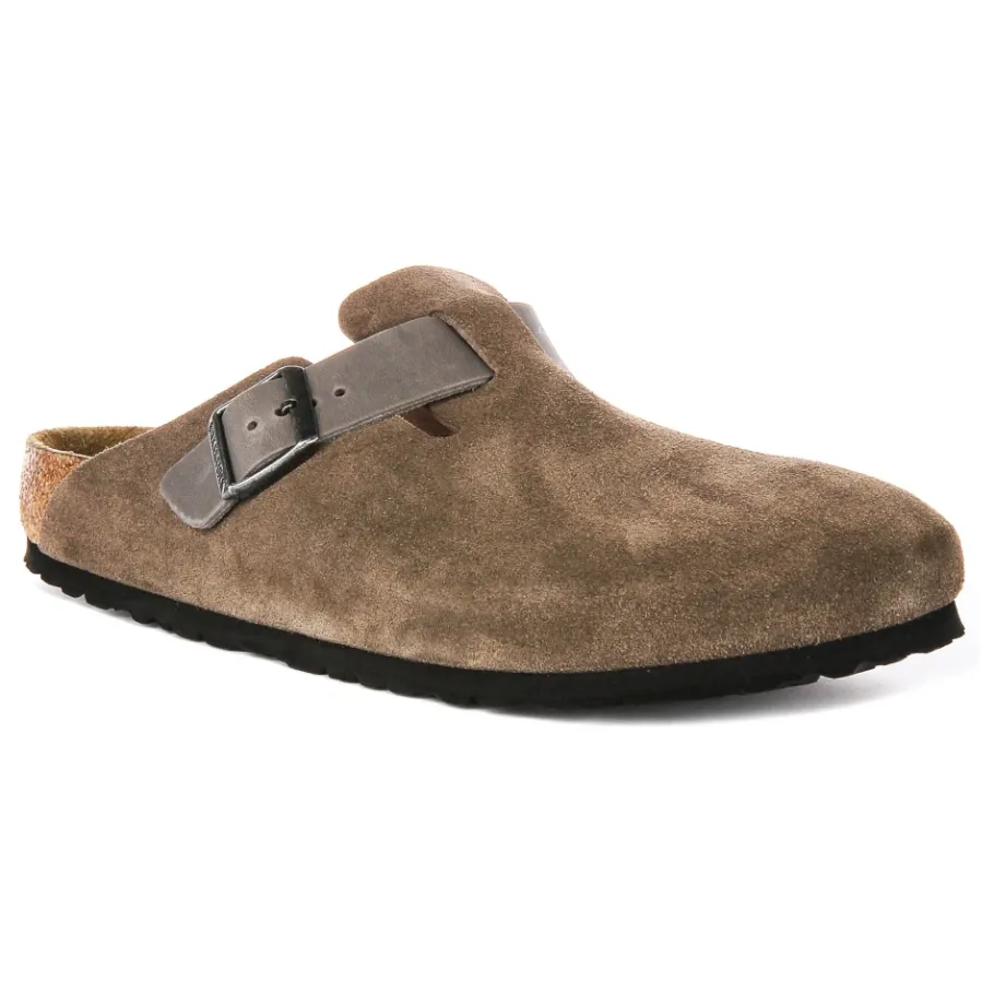 Birkenstock Bruine Suède Klompen-Heren Instappers & Slip Ons