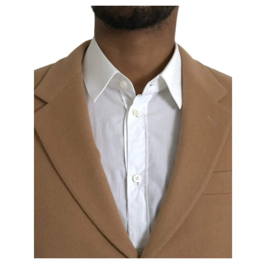 Prada Camel Wool Two-Button Suit-Heren Kostuums