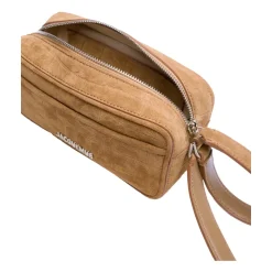 Jacquemus Cameratas In Kameel Krokodil-Geëmbosseerd Suède-Heren Tassen