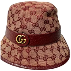 Gucci Canvas Bucket Hat Bourgondië-Heren Hoeden