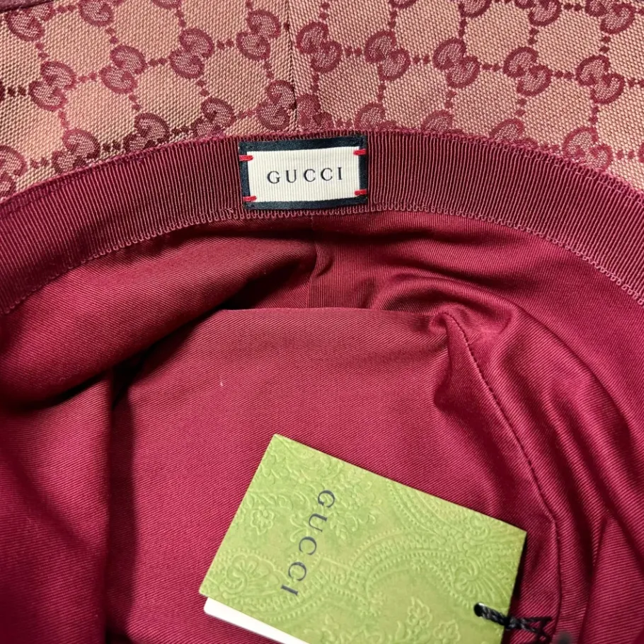 Gucci Canvas Bucket Hat Bourgondië-Heren Hoeden