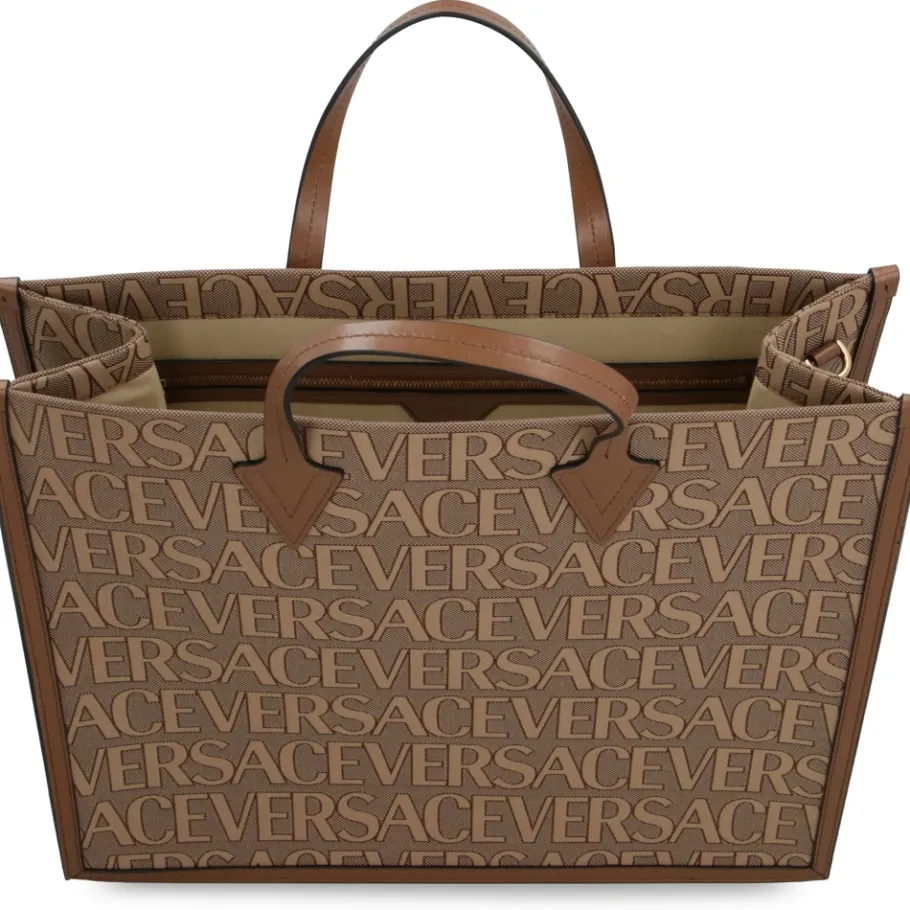 Versace Canvas en leren shopper-Heren Tassen